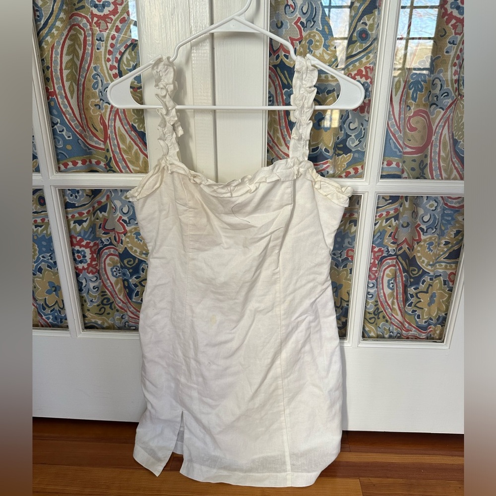 Slide Show White Ruffle Strap Mini Dress - Picture 2 of 5